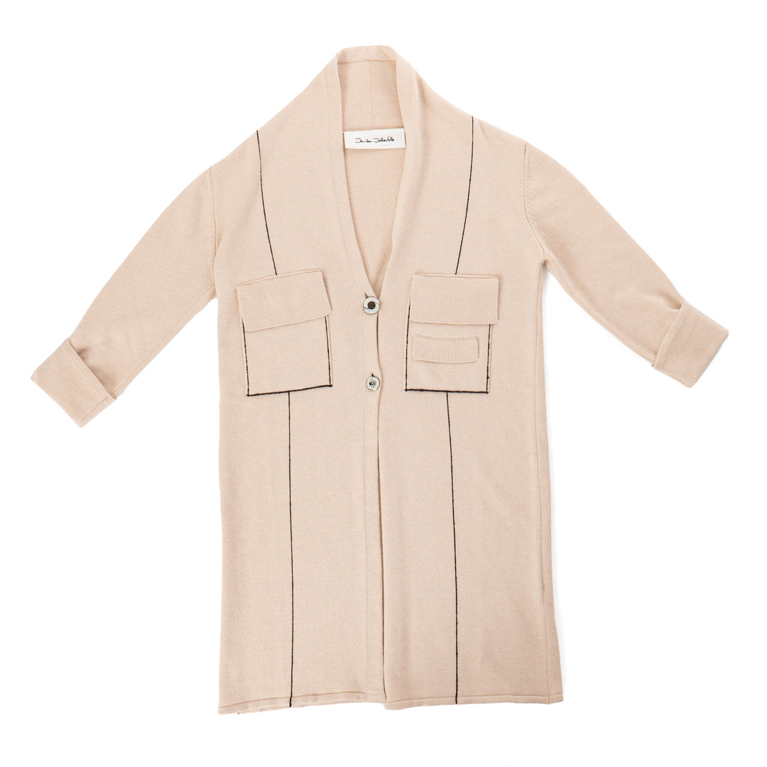 Cardigan I.N. Studio Taille XL – Sable, Ouvert Devant Et En Rayonne, Neuf Avec étiquette